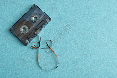 袖珍的优质蓝色背景旧磁带盒式录音歌曲图片