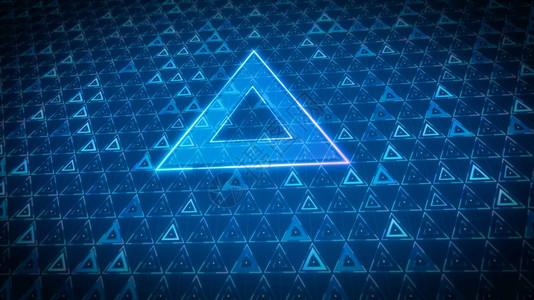 几何的蓝色抽象未来技术三角设计数字几何抽象背景概念数度架三角形背景图片