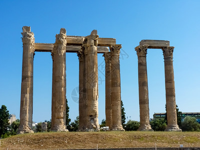 奥运选手结石文明古老的奥林匹安宙斯亚圣殿希腊雅典图片
