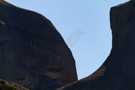 联合国教科文组织列出的戏剧灵希腊Meteora岩石修道院建筑群岩石的巨形图图片