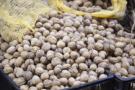 展览新鲜的胡桃市场上坚果食品健康生活胡桃夹子难的图片