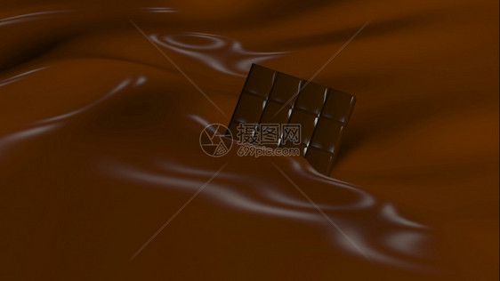 插图海浪3D带有蓝色的巧克力背景摘要说明草莓图片