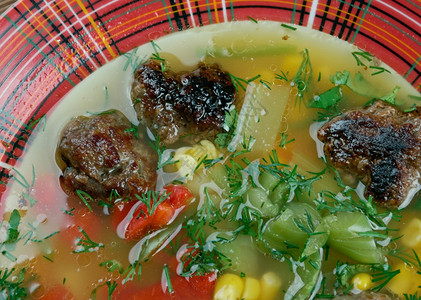 辛辣的一顿饭蔬菜墨西哥肉球汤南最喜爱图片