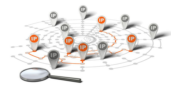 地址链接为了许多上挂着互联网的IP一词贴在网络上横跨白色背景和放大器概念图像用于显示IP跟踪IPIP的IP图片