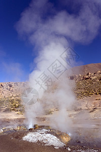 盐地理位于智利北部阿塔卡马沙漠的ElTatioGeyser油田Geyser450米176ft美国图片