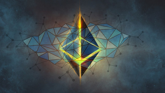 贸易具体背景的Eetherum3D符号未来派连接图片
