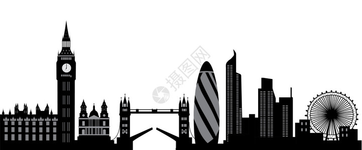伦敦天际线与现代大石城伦敦天际线及桥梁和塔楼历史的城市景观现代图片