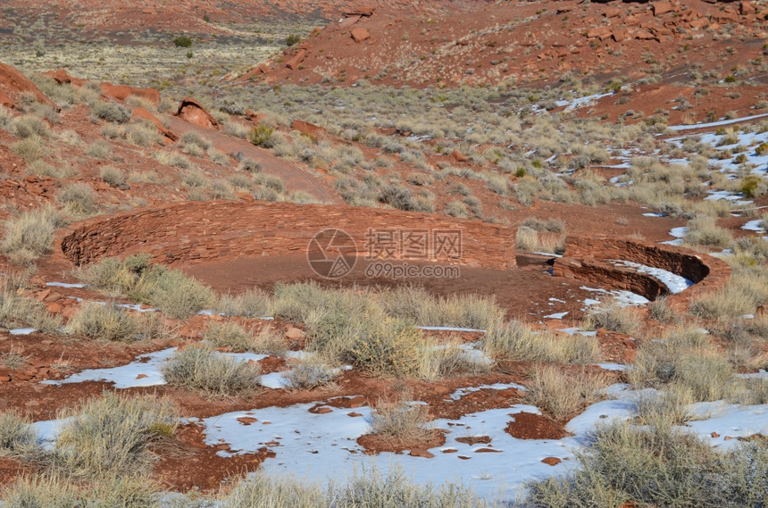 公园在亚利桑那州的武库基废墟举行石环会盒子峡谷圆圈图片