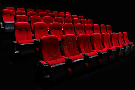 上市清空的剧院礼堂或红色座位的电影院会议音乐图片