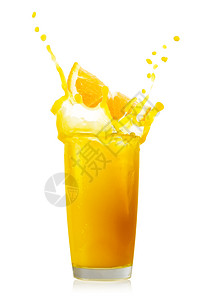 喷洒的橙汁图片
