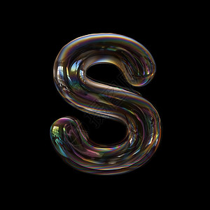 泡字母S资本3d透明字体以黑色背景隔离此字母表最适合与水童年脆弱有关但不仅限于水有关的创意插图特点电灯泡形象的图片