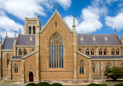 新的砂岩云StSaviourrsquos大教堂古尔本新南威士州澳大利亚图片