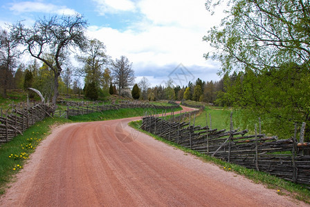 瑞典斯马兰省的老式景观春天早年间碎石图片