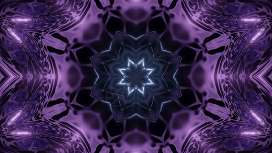 独特几何学对称3D抽象背景插图带有深紫色3D暗分形装饰品的抽象背景插图艺术图片
