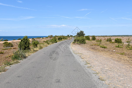 地平线静的波罗海瑞典群岛奥兰沿岸线公路北海旅游图片