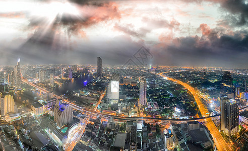 多于景观泰国曼谷天线日落空中观测泰国图片