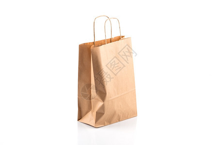 载体可回收空的白色背景上孤立的经回收利用纸面克拉夫式购物袋图片