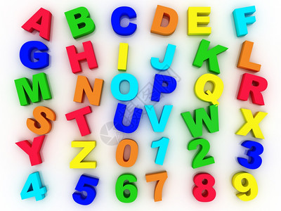 孩子们3d全字母表带有数学习颜色图片