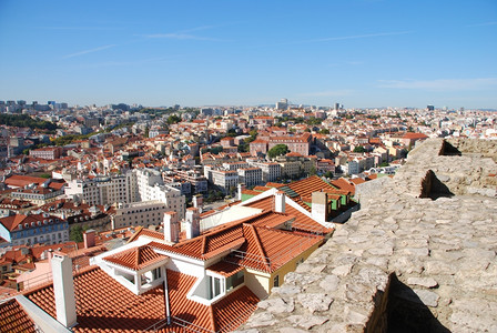 城市景观葡萄牙首都的美丽城市景色里斯本天空背景Lisbonsilble历史葡京图片