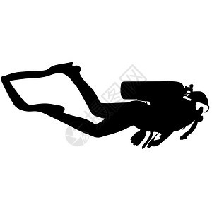 特别的黑色环影潜水器矢量插图热带游泳图片