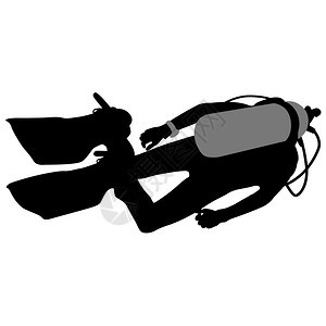 黑色环影潜器矢量插图热带修理潜员图片