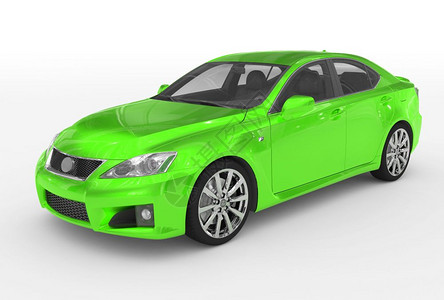 吸引人的车辆白色绿涂料透明玻璃前左侧视图3D明亮的图片