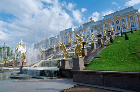 大级联彼得霍夫宫俄罗斯圣彼得堡2015年6月3日英石火花公园图片