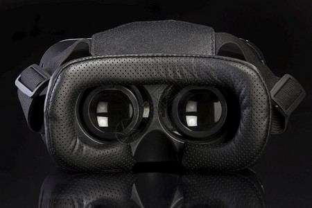 闪亮黑色底3D眼镜上的虚拟真实像Vrl技术经验多媒体背景图片