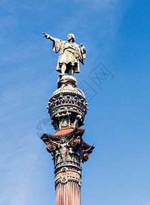 柱子旅行西班牙巴塞罗那克里斯托弗哥伦布雕像纪念碑图片