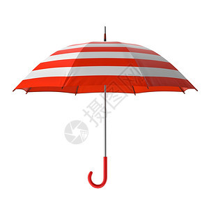 线条夏季海滩红伞隔离在白色背景3D插图夏季海滩红伞隔离在白色背景插图正面雨图片