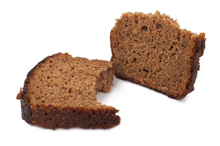 营养一块黑麦面包种小吃背景图片