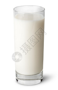满杯百香果巴氏杀菌白色背景上隔绝的全杯牛奶目寒冷背景