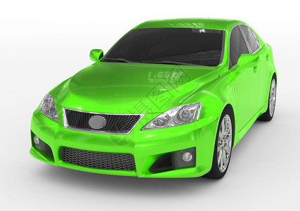 目的渲染白色绿涂料有玻璃前左侧视图3D颜色图片