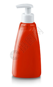关心清除凝胶塑料泵肥皂瓶不贴上标签没有在白色背景上隔离的标签塑料泵肥皂瓶没有贴上标签图片