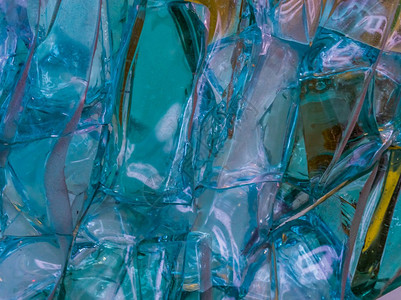 形式蓝色玻璃晶体抽象背景现代艺术的美丽形态图案的正面图片