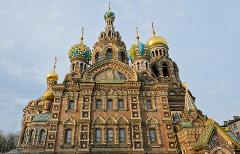 俄罗斯圣彼得堡救世主关于血流成的教堂象征金冲天炉图片