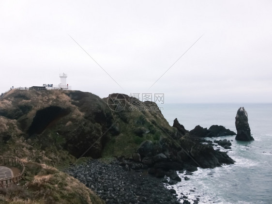 美丽的海韩国济州岛冬季风景旅游图片