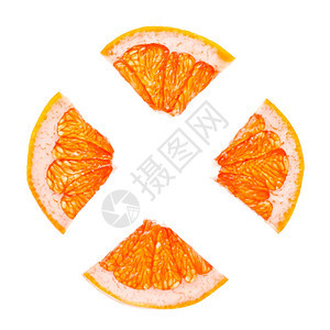 最佳白色背景上分离的新鲜柑橘片酸营养图片