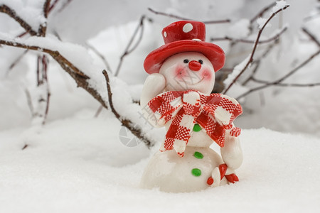 户外场景优质的雪中人玩具背景