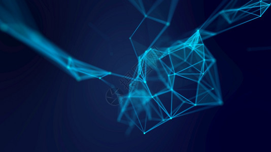 蓝色的移动白抽象几何蓝连接背景人工智能技术医学概念抽象几何蓝色连接背景网络技术背景图片