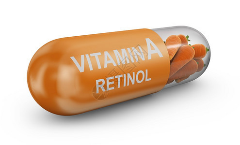 药物营养的店配有维生素A和胡萝卜的视像醇胶囊图片