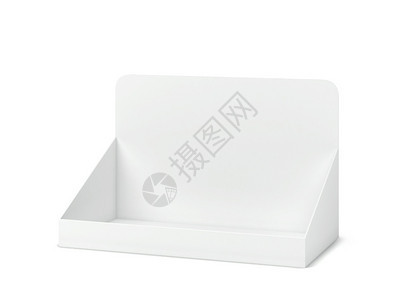 空白的销售色背景上孤立的空白纸板显示模型3d插图零售图片