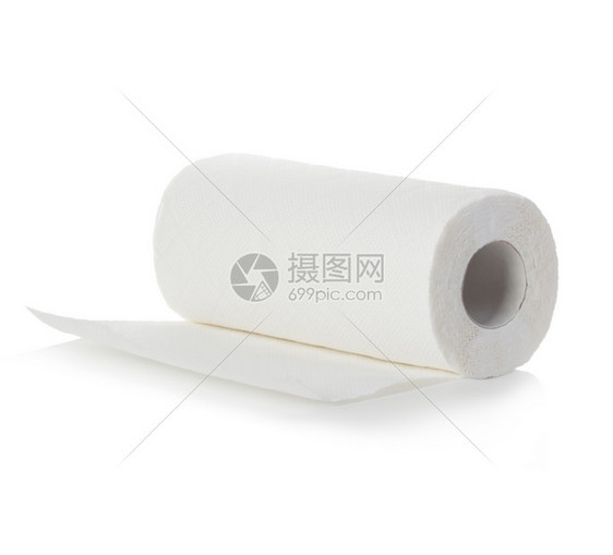 家管子国内的在白色背景上被孤立的纸巾卷图片
