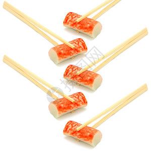 新鲜的筷子上寿司美食小吃图片