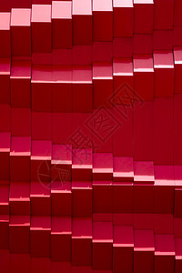 垂直框中现代红色墙背景的抽象和几何条形图案的阳光和影阴凉处垂直的条纹图片