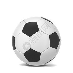 杯使成为白色背景上孤立的足球3D插图黑色的图片