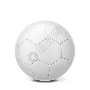 联盟皮革杯子白色背景上孤立的足球3D插图图片