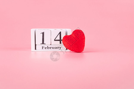 假期迷人的红心形装饰2月14日历关于粉红色背景爱婚礼浪漫和情人节假日快乐的概念粉色图片