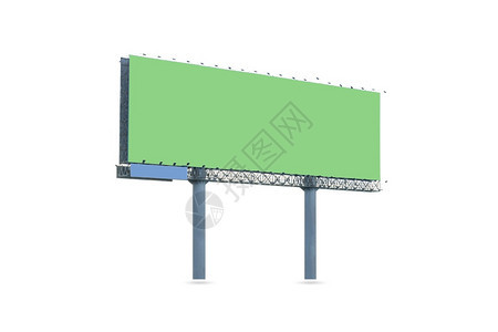 墙纸沟通展示白色背景上孤立的租赁绿色大空白广告牌Name图片
