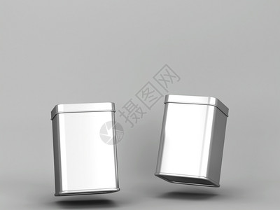 白锡可以在灰色背景上模拟3d插图闪亮的金属图片